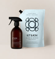 Kit & Kin non-toxic glass cleaner cleaning refill bundle for streak-free surfaces