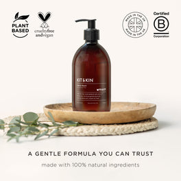 Award-winning Kit & Kin eco hand wash made with 100% naturally derived ingredients, gentle and effective hand care made in the UK