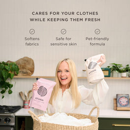 Kit & Kin eco fabric conditioner that softens fabrics while being gentle on clothes and safe for sensitive skin and little ones